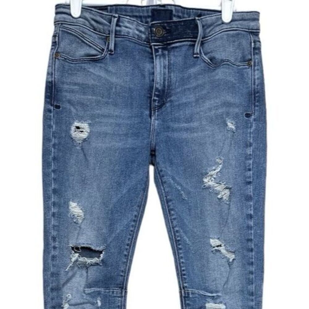 RtA Road to Awe ICON Ankle Skinny Jeans Distressed Thrashed Denim Blue Size 28